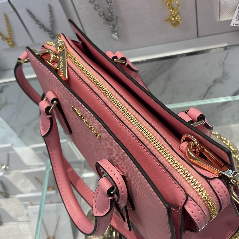 MICHAEL KORS
Sheila Small Faux Saffiano Leather Satchel Crossbody 
Carnation
NWT - Picture 16 of 16
